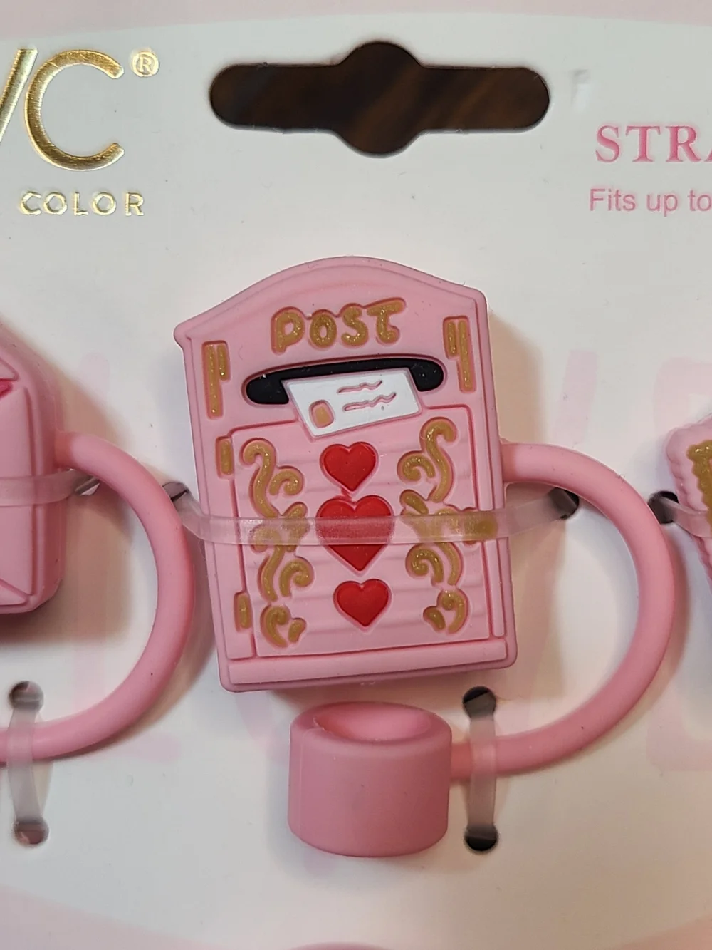 CWC Pink Love Theme Straw Toppers - 12 (2 Packs of 6)